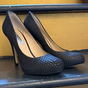 INC International Concepts Black Textured Heels